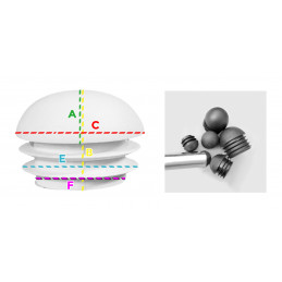 Set van 32 plastic stoelpootdoppen (intern, bolkop, rond
