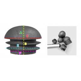 Set van 32 plastic stoelpootdoppen (intern, bolkop, rond