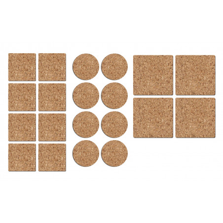 Set van 20 anti kras, anti slip vloerglijders (kurk, met Set van 20 anti kras, anti slip vloerglijders (kurk, met
