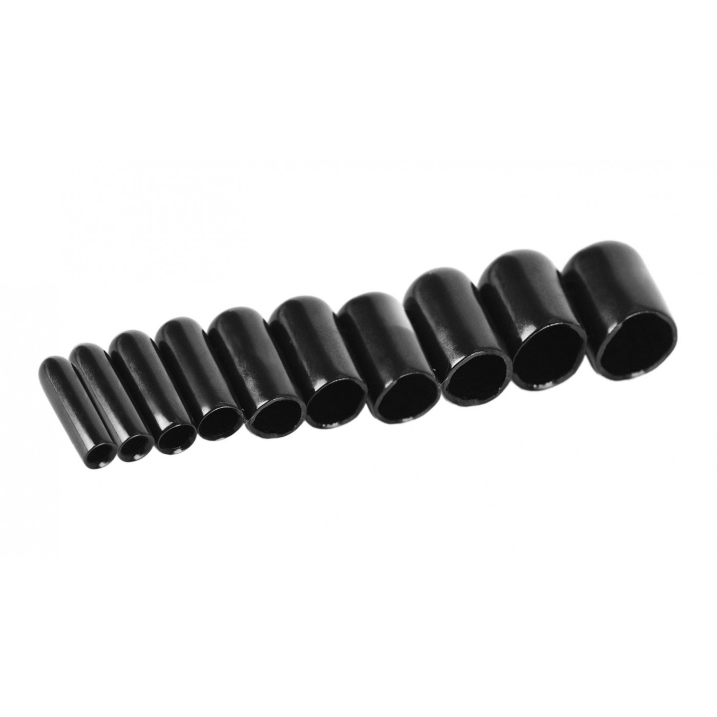 Set van 50 flexibele hulzen (omdop, huls, rond, 1.3 mm, zwart)