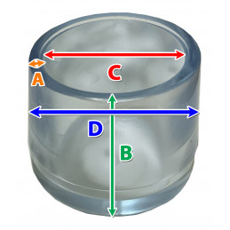 Set van 4 flexibele stoelpootdoppen (omdop, extra sterk, rond