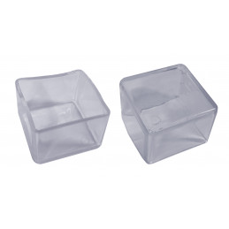 Flexible chair leg cap (outside, square, 80 mm, transparent)