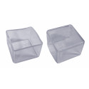 Coprigambe flessibile per sedia (esterno, quadrato, 70 mm, trasparente) [O-SQ-70-T]