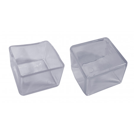 Flexible chair leg cap (outside, square, 70 mm, transparent)