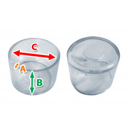 Flexibele stoelpootdop (omdop, rond, 14 mm, transparant)