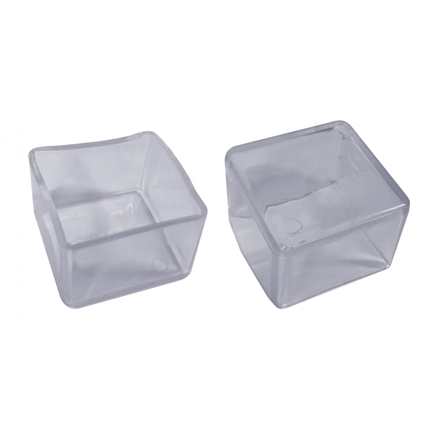 Flexible chair leg cap (outside, square, 38 mm, transparent)