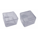 Tapa de pata de silla flexible (exterior, cuadrada, 25 mm, transparente) [O-SQ-25-T]