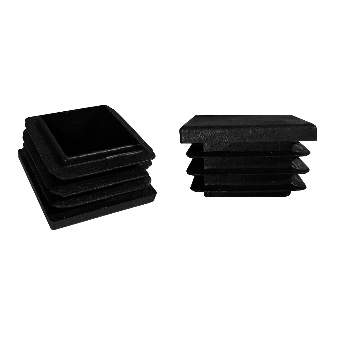 Plastic stoelpootdop (intern, rechthoek, 32-39-40, zwart)
