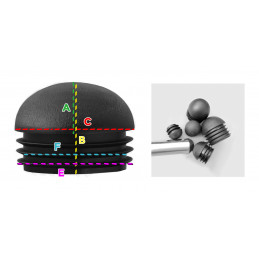 Set di 32 cappucci per gambe in plastica (interno, palla