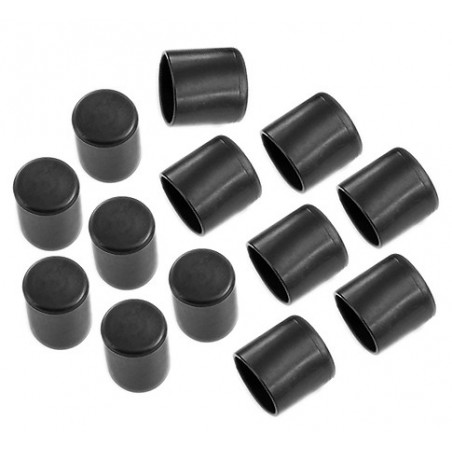 Lot de 32 embouts de pieds de chaise flexibles (extérieur, rond, 10 mm,  noir) [O-RO-10-B] - Caps and Buffers B.V.