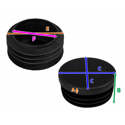 Set of 32 plastic chair leg caps (inside, round, 22-26-28