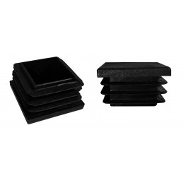Plastic stoelpootdop (intern, vierkant, 9-12-14, zwart)