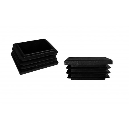 Plastic stoelpootdop (intern, rechthoek, 14-18-20, zwart)