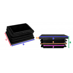 Coprigambe in plastica (interno, rettangolo, 29-33-35, nero)