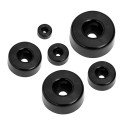 Schroefbare buffer/bumper, afstandhouder (outside, round, 25 mm, black) [O-RO-25-B-U]