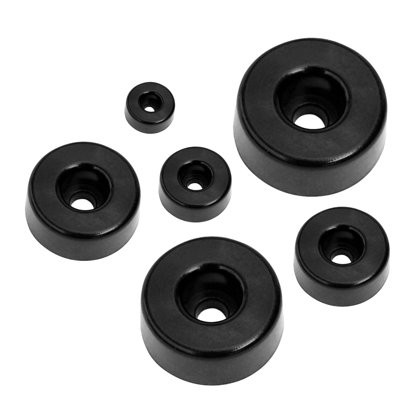 Screwable buffer/bumper/spacer (outside, round, 30 mm, black)