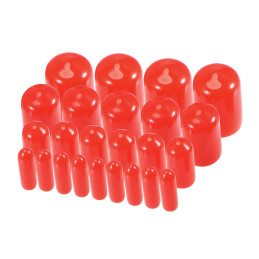 Set van 50 flexibele hulzen (omdop, huls, rond, 2.0 mm, rood)