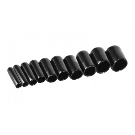 Set van 50 flexibele hulzen (omdop, huls, rond, 10 mm, zwart)