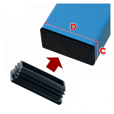 Set of 48 chair leg caps (A:25, D:26, black)