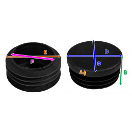 Ensemble de 48 embouts de fauteuil (F10/E15/D16, noir)