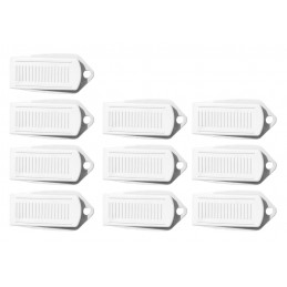 Set of 10 door stoppers (5x10x2 cm, rubber, white)