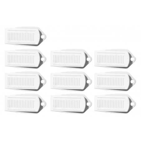 Set of 10 door stoppers (5x10x2 cm, rubber, white)