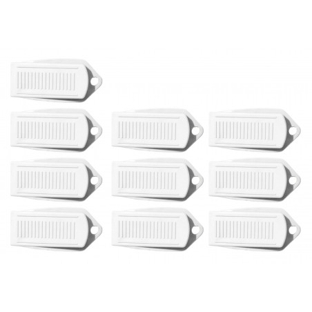 Set von 10 Türstoppern (5x10x2 cm, Gummi, weiß) Set von 10 Türstoppern (5x10x2 cm, Gummi, weiß)