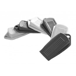 Set of 10 door stoppers (5x10x2 cm, rubber, gray)