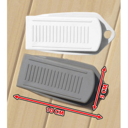 Set van 10 deurstoppers (5x10x2 cm, rubber, grijs)