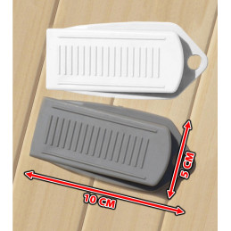 Zestaw 10 ograniczników drzwi (5x10x2 cm, guma, szary)