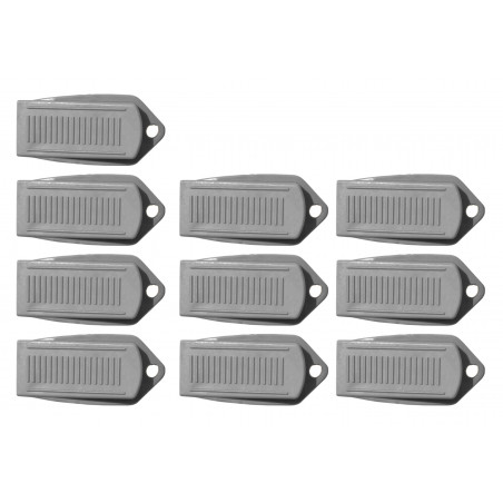 Set van 10 deurstoppers (5x10x2 cm, rubber, grijs) Set van 10 deurstoppers (5x10x2 cm, rubber, grijs)