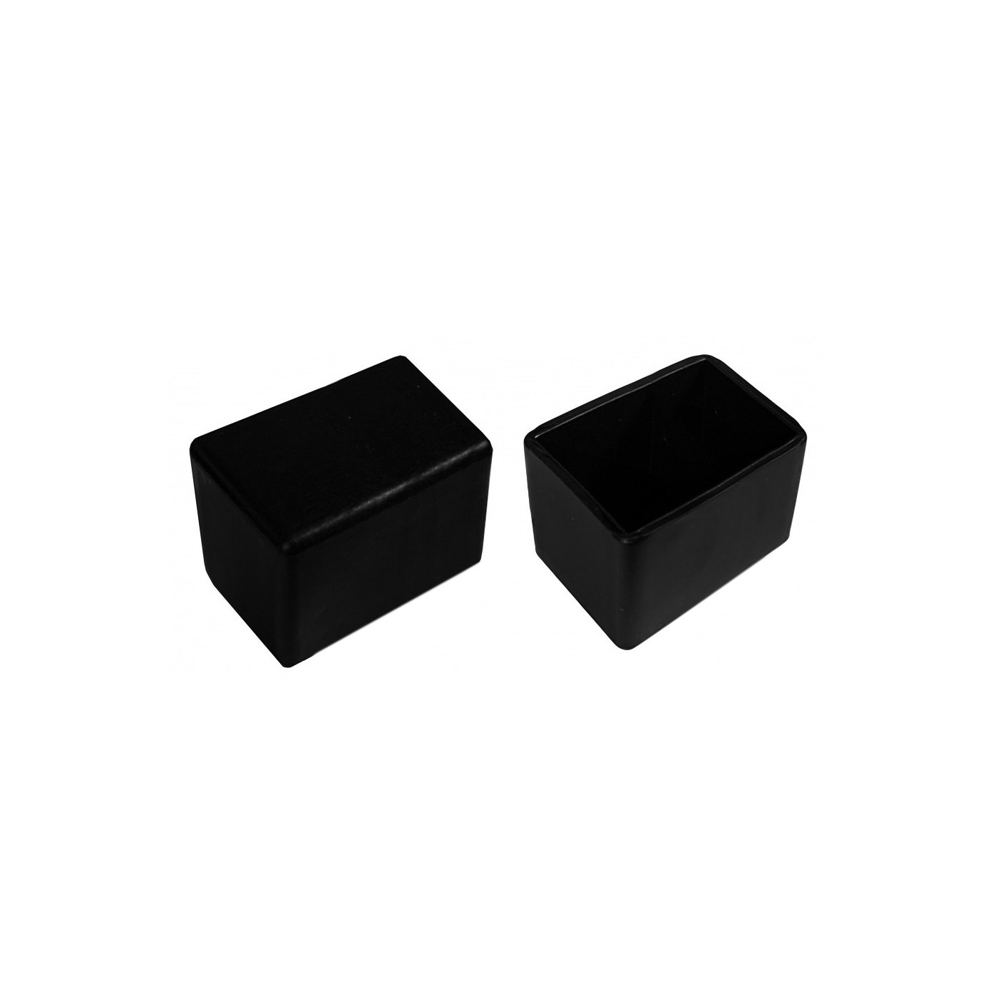 Set di 32 tappi in silicone per gambe per sedia (esterno, rettangolo, 20x30  mm, nero) [O-RA-20x30-B] - Caps and Buffers B.V.