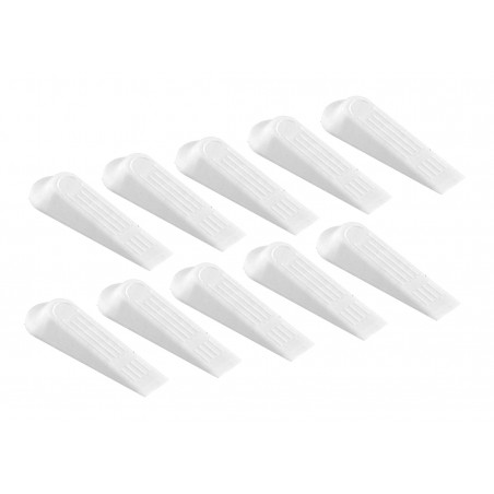 Sada 10 jednoduchých plastových zarážek dveří (bílá)