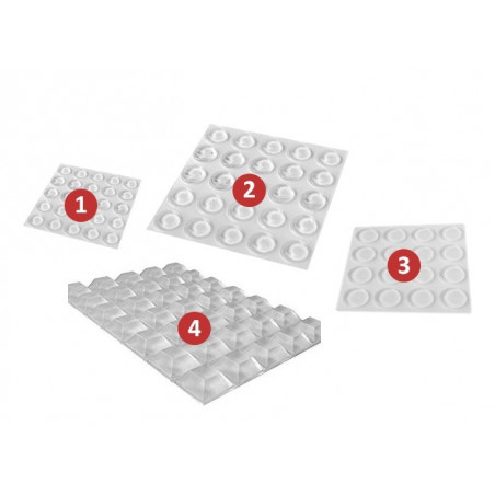 Set of 318 self adhesive buffers (combi-pack: 4 types)