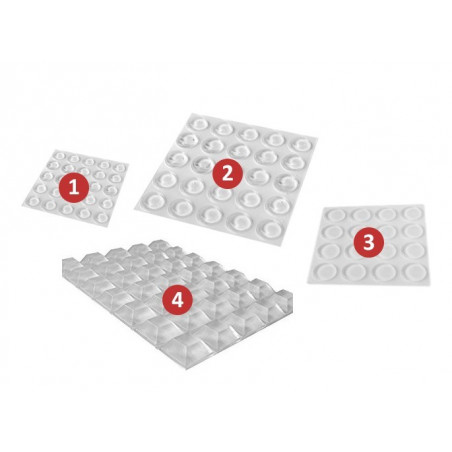 Set van 318 zelfklevende stootdopjes (combi-pack, 4 types) Set van 318 zelfklevende stootdopjes (combi-pack, 4 types)