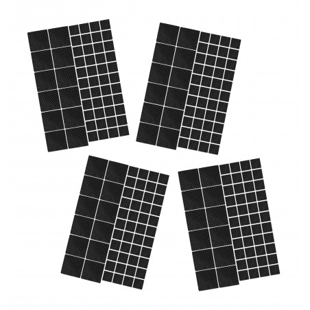 Sæt med 224 skridsikre møbelglider (gummi, sort, klæbende lag)