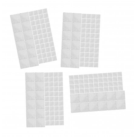Set van 224 anti-kras meubelglijders (rubber, wit, met plaklaag)