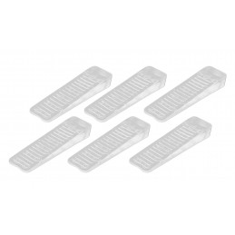 Set of 6 flexible door wedges (16 cm, transparent, flexible)