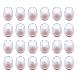 Set van 16 plastic stoelpootdoppen (omdop, vilt, rond, 12-16