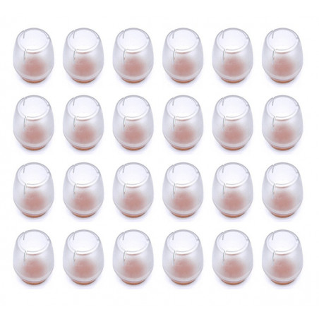 Set of 16 plastic chair leg caps (outside, felt, round, 12-16 Set of 16 plastic chair leg caps (outside, felt, round, 12-16