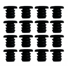 Set von 100 PVC Kappen, Stopfen (innen, rund, 5.0 mm, schwarz)