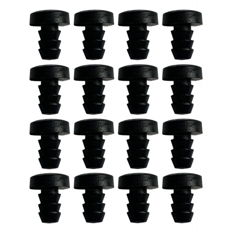 Set von 50 PVC Kappen, Stopfen (innen, rund, 4.75 mm, schwarz)