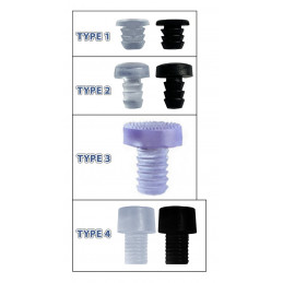 Set of 300 pvc caps, buffers, door dampers (type 1, black, 5 mm)
