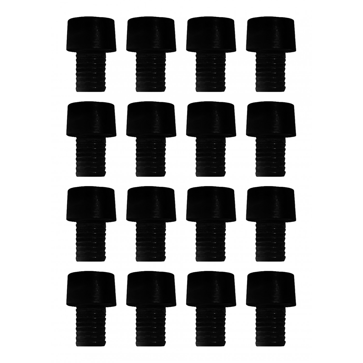Set of 50 pvc caps, buffers, door dampers (type 4, black, 6 mm)