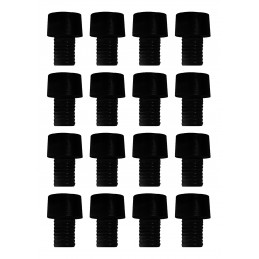 Set of 150 pvc caps, buffers, door dampers (type 4, black, 6 mm)