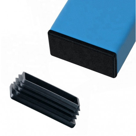 Plastic stoelpootdop (intern, rechthoek, 42-49-50, zwart)