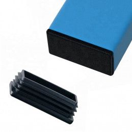 Plastic stoelpootdop (intern, rechthoek, 44-49-50, zwart)