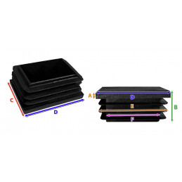 Set van 32 plastic stoelpootdoppen (intern, rechthoek