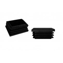 Plastic stoelpootdop (intern, rechthoek, 40-49-50, zwart)