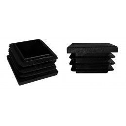 Plastic stoelpootdop (intern, vierkant, 13-24-25, zwart)